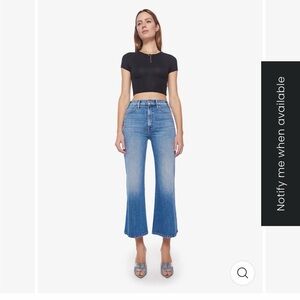 MOTHER THE HUSTLER SUSTAINABLE ROLLER ANKLE HIGH-RISE BLUE JEANS SZ 27